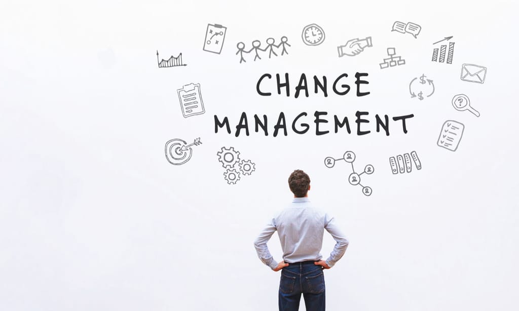 a manager analyzing change management data