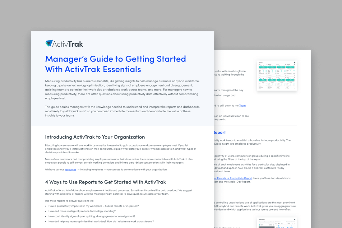 Manager's Guide to Getting Started With ActivTrak Essentials
