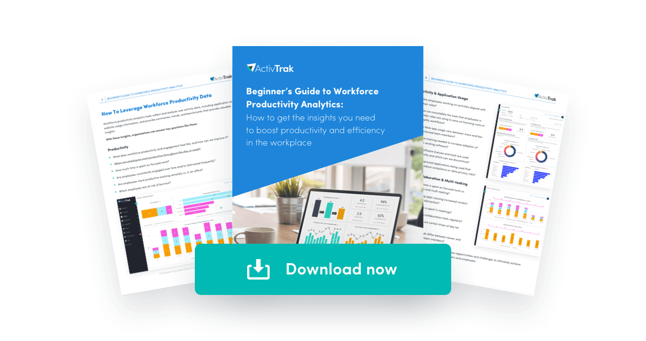 Beginner's Guide to workforce analytics - pages fanned out with a download now button