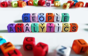 People analytics spelled out in blocks.