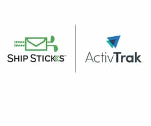 Ship Sticks under their logo, which is golf clubs in a envelope, a pipe, then the ActivTrak logo.