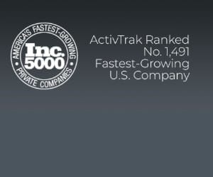 The Inc. 5000 logo next to text: ActivTrak ranked No. 1.491 Fastest Growing U.S. Company.