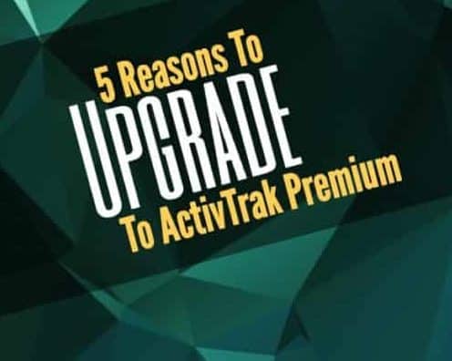5 Reasons to Upgrade to ActivTrak Premium on a background of triangles in different shades of green.
