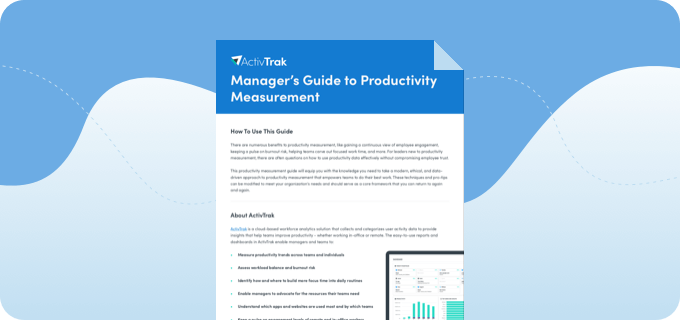 Manager's guide to productivity measurement