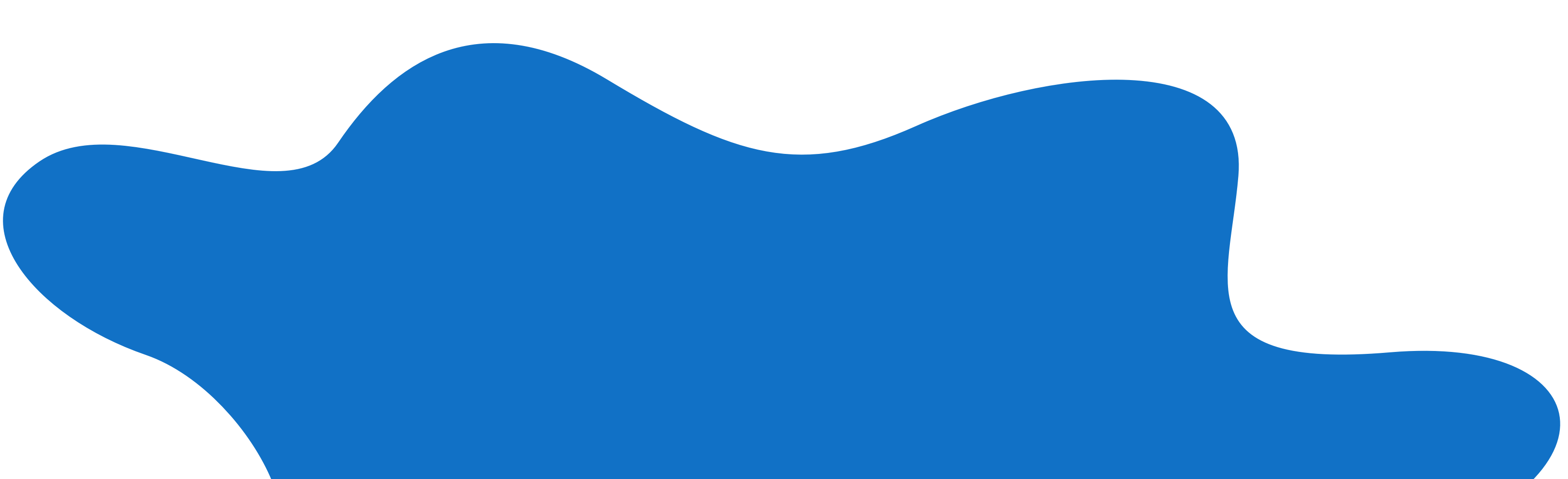 A large blue blob on a white background.