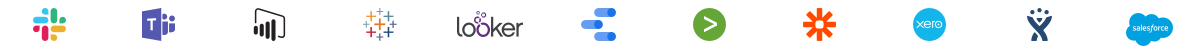 ActivTrak Stacks: Slack, MS Teams, PowerBI, Tableau, Looker, Google Data Studio, Splunk, Zapier, Xero, Jira, Salesforce and more