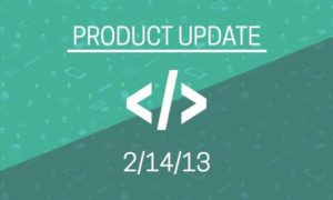 product update underlined and in white on a green background. Underneath is the date 2/14/13.