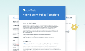 A screenshot of the ActivTrak Hybrid Work Policy Template.
