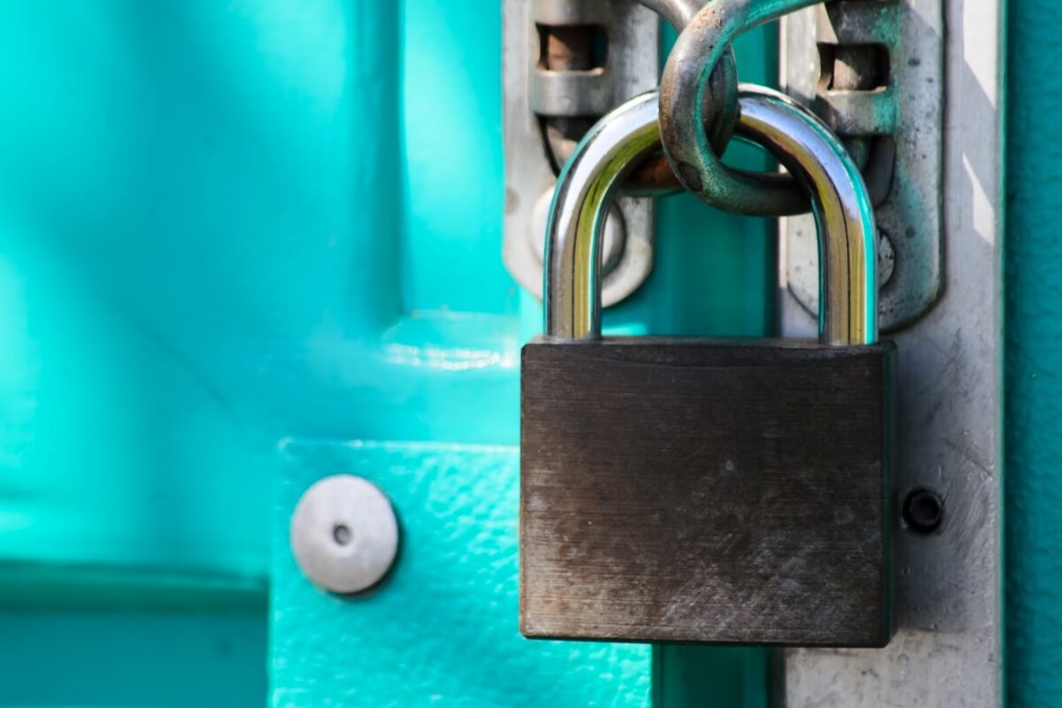 Lock on a door to symbolize security