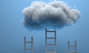 Rain cloud over ladders.