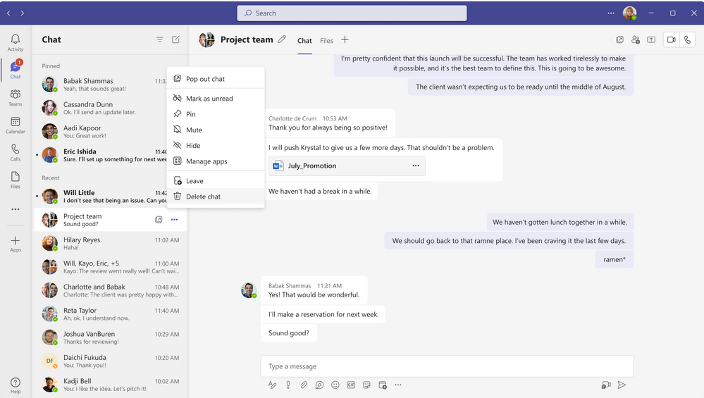 Microsoft teams communication tool being used as a remote work software to keep teams connected. 