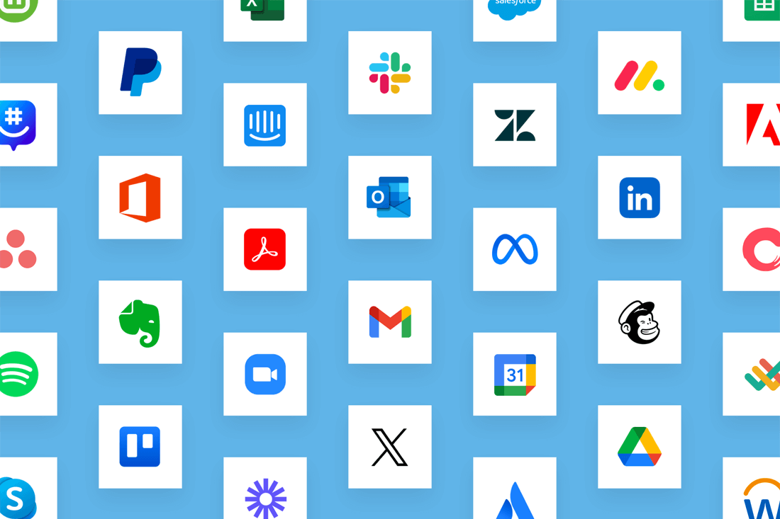 A cluster of SaaS App logos that can become expensive without proper SaaS Spend Management.