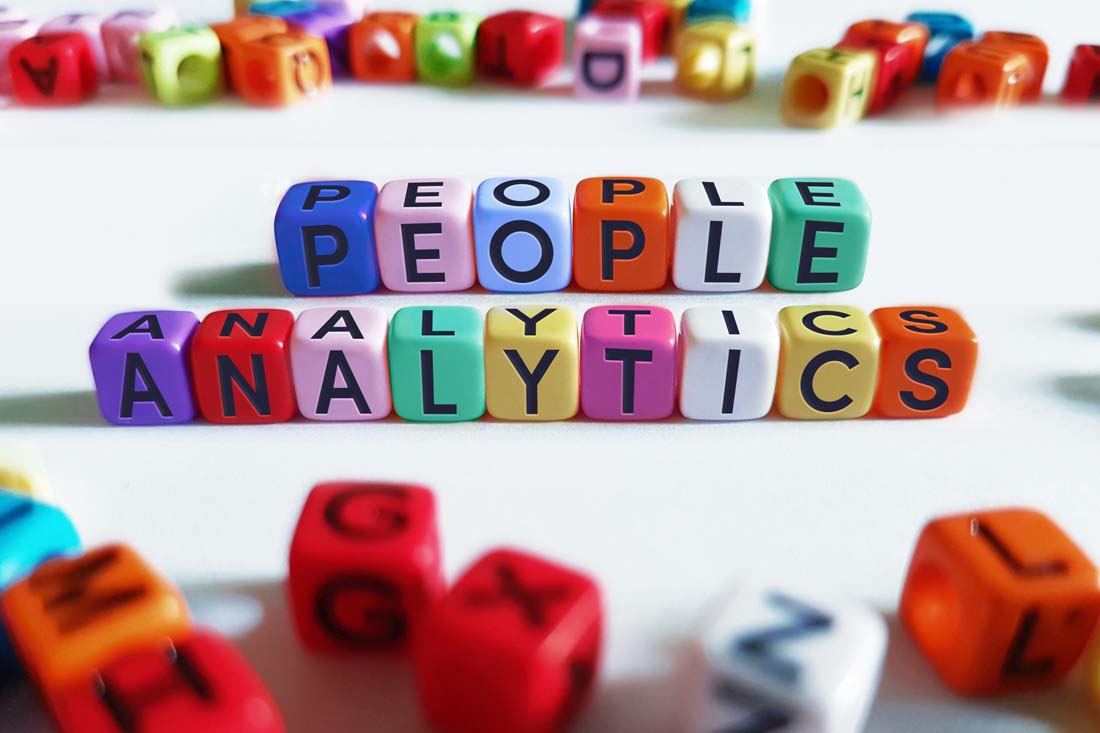 People analytics spelled out in blocks.