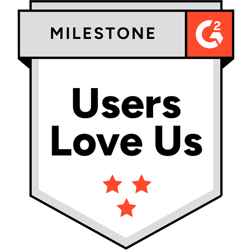 G2 Milestone Users Love Us badge.
