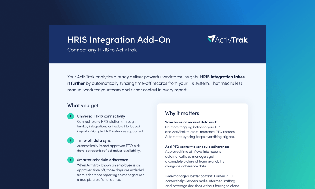 ActivTrak HRIS Data Sheet